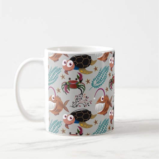 Pattern-Aquatic Ocean Underwater Kaffeetasse (Links)
