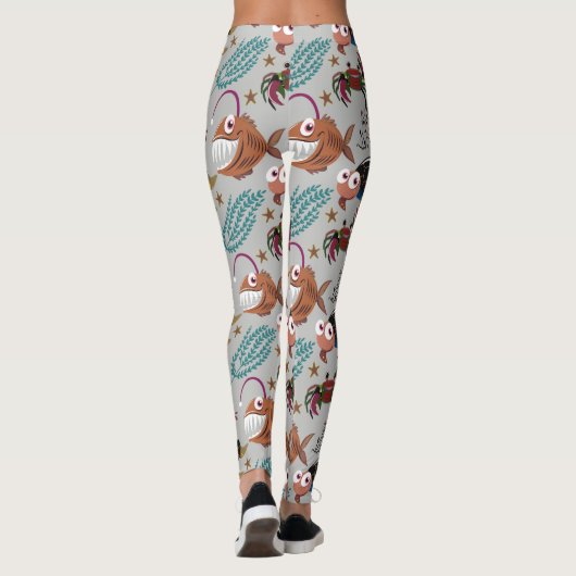 Pattern-Aquatic Ocean Underwater Leggings (Rückseite)