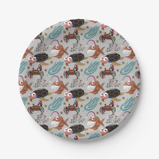 Pattern-Aquatic Ocean Underwater Pappteller (Vorderseite)