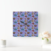 Pattern-Aquatic Ocean Underwater Quadratische Wanduhr (Zuhause)