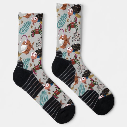 Pattern-Aquatic Ocean Underwater Socken (Rechts)