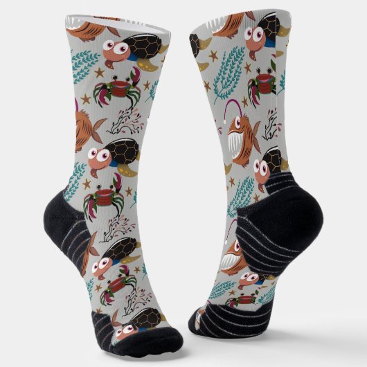 Pattern-Aquatic Ocean Underwater Socken (Gewinkelt)