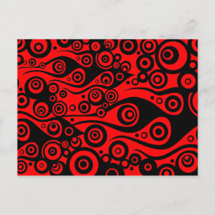 Pattern ARTs - Tattoo Circle Flammen Feuer rot Postkarte