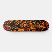 Pattern ARTs - Tattoo Circle Flammen | Feuer rot Skateboard (Horizontal)