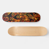 Pattern ARTs - Tattoo Circle Flammen | Feuer rot Skateboard (Horizontal)