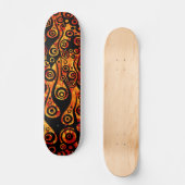 Pattern ARTs - Tattoo Circle Flammen | Feuer rot Skateboard (Vorderseite)
