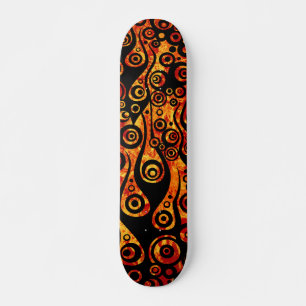 Pattern ARTs - Tattoo Circle Flammen   Feuer rot Skateboard