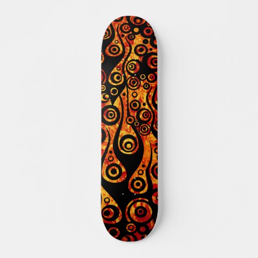 Pattern ARTs - Tattoo Circle Flammen | Feuer rot Skateboard (Vorne)