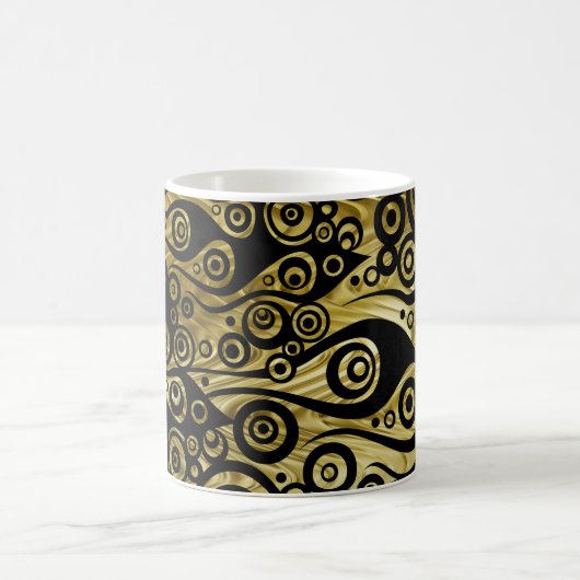 Pattern ARTs - Tattoo Circle Flammen | Goldene Wel Kaffeetasse (Mittel)