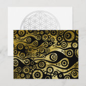 Pattern ARTs - Tattoo Circle Flammen | Goldene Wel Postkarte (Vorne/Hinten)