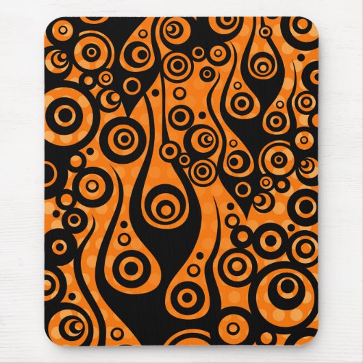 Pattern ARTs - Tattoo Circle Flammen | orangefarbe Mousepad (Vorne)