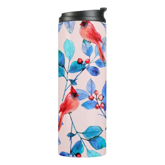 pattern background abstract red kaleidoscope desig thermosbecher (Nach links gedreht)