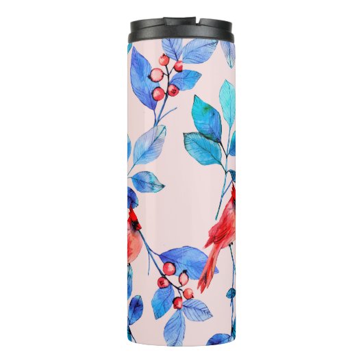 pattern background abstract red kaleidoscope desig thermosbecher (Rückseite)