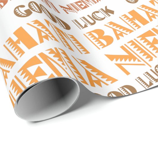 Pattern Bahati Niema, Viel Glück in Swahili Geschenkpapier (Rolleneckpunkt)