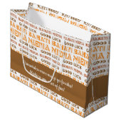 Pattern Bahati Niema, Viel Glück in Swahili Große Geschenktüte (Vorderseite Schrägansicht)