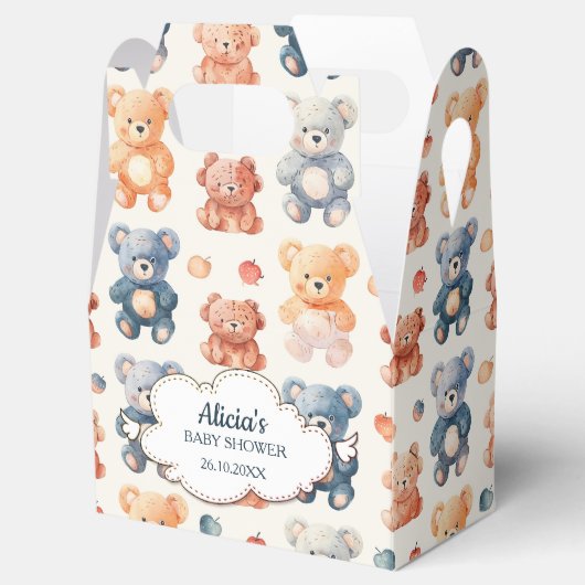 Pattern Bear Toy Baby Dusche Fevor Box Geschenkschachtel (Geöffnet)