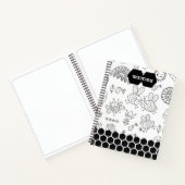 Pattern black bees Notebook Notizblock (Innenseite)