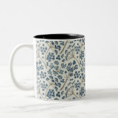 Pattern Blau Wasserfarben Steppdecke Blume Zweifarbige Tasse (Links)