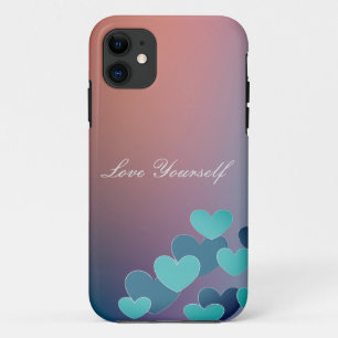 Pattern blaue Herzen iPhone Case