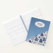 Pattern Blue Herz Notebook Notizblock (Innenseite)