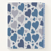 Pattern Blue Herz Notebook Notizblock (Rückseite)