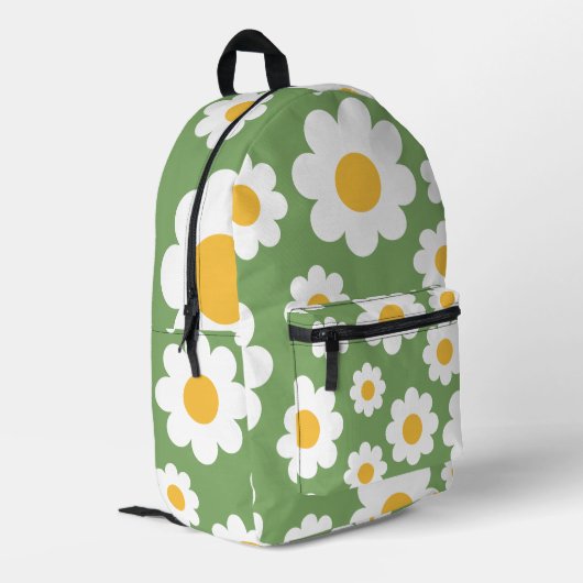 Pattern Blume Daisy Bedruckter Rucksack (Rückseitige Ecke links)