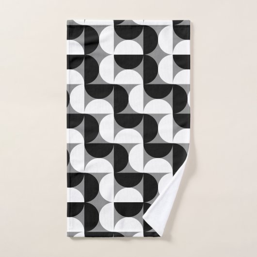 Pattern Bowls Schwarz-weiß Badhandtuch Set (Handtuch)