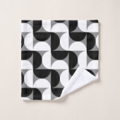 Pattern Bowls Schwarz-weiß Badhandtuch Set (Waschlappen)