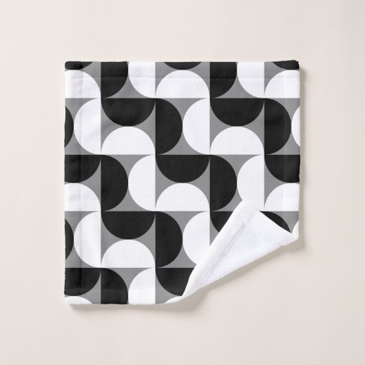 Pattern Bowls Schwarz-weiß Badhandtuch Set (Waschlappen)