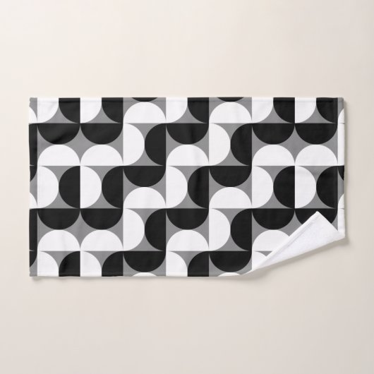 Pattern Bowls Schwarz-weiß Badhandtuch Set (Handtuch)