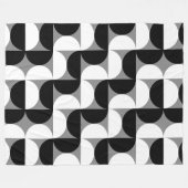 Pattern Bowls Schwarz-weiß Fleecedecke (Vorderseite (Horizontal))