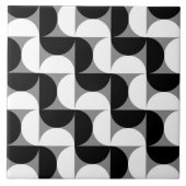Pattern Bowls Schwarz-weiß Fliese (Vorderseite)