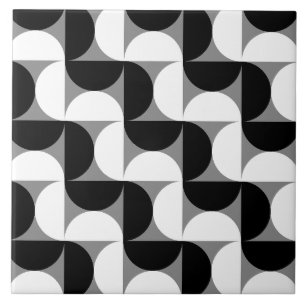 Pattern Bowls Schwarz-weiß Fliese