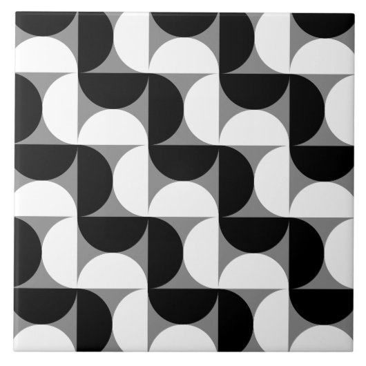 Pattern Bowls Schwarz-weiß Fliese (Vorderseite)