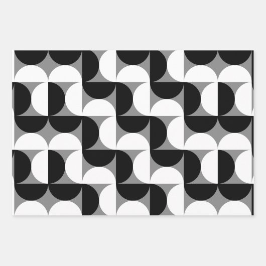 Pattern Bowls Schwarz-weiß Geschenkpapier Set (Vorderseite)