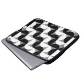 Pattern Bowls Schwarz-weiß Laptopschutzhülle (Vorne Knopf)