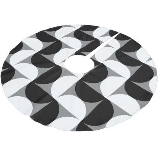 Pattern Bowls Schwarz-weiß Polyester Weihnachtsbaumdecke (Schrägansicht)