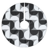 Pattern Bowls Schwarz-weiß Polyester Weihnachtsbaumdecke (Vorderseite)