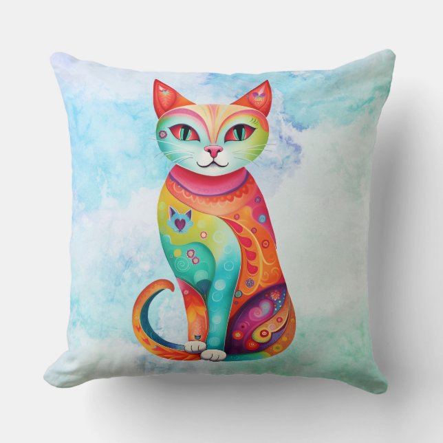 Pattern CatThrow-Pillow Kissen (Vorderseite)