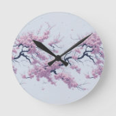 Pattern Cherry Blossoms Runde Wanduhr (Vorderseite)