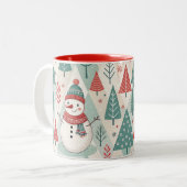Pattern Christmas Scandinavian Zweifarbige Tasse (Vorderseite Links)