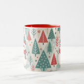 Pattern Christmas Scandinavian Zweifarbige Tasse (Mittel)