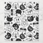 Pattern cute cat house cat, Maine Coon Weinetikett (Einzelnes Label)