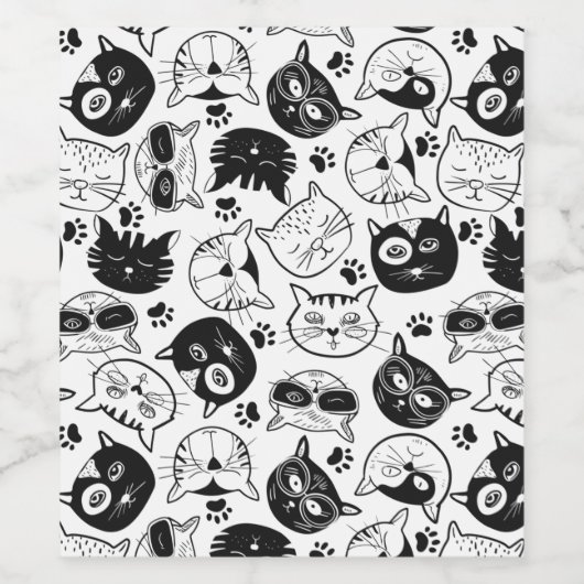 Pattern cute cat house cat, Maine Coon Weinetikett (Einzelnes Label)