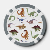 Pattern dino Comic Dinosaurier Pokerchips (Rückseite)