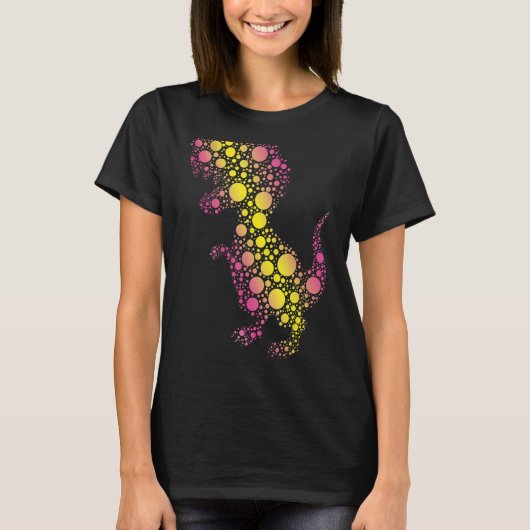 Pattern Dinosaurier Colorful September Internation T-Shirt (Vorderseite)