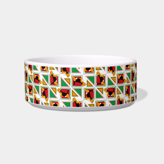 Pattern Dog Bowl Beagle Napf (Links)