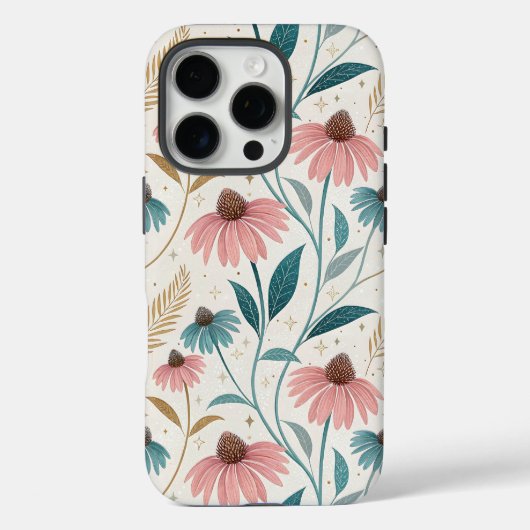 Pattern Echineceas Glitter Case-Mate iPhone Hülle (Rückseite)