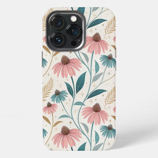 Pattern Echineceas Glitter iPhone Hülle (Hinten)