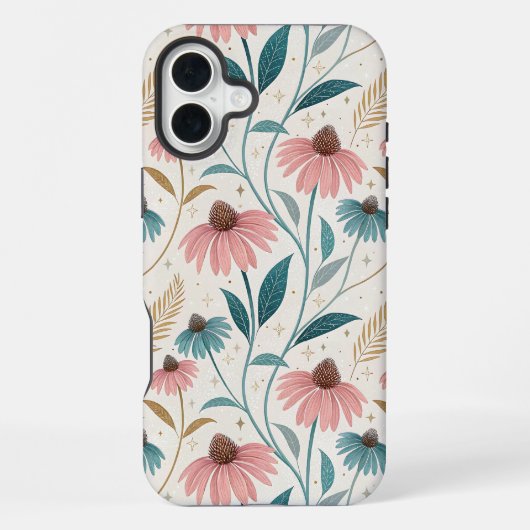 Pattern Echineceas Glitter iPhone Hülle (Rückseite)